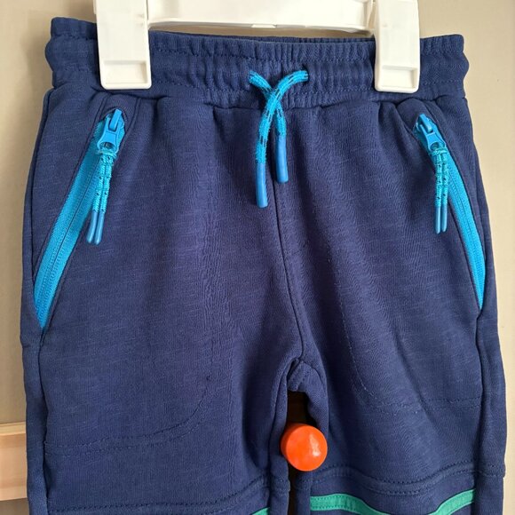 Mini Boden Warrior Striped Knee Joggers in Starboard Blue, 4/5 - Picture 3 of 7